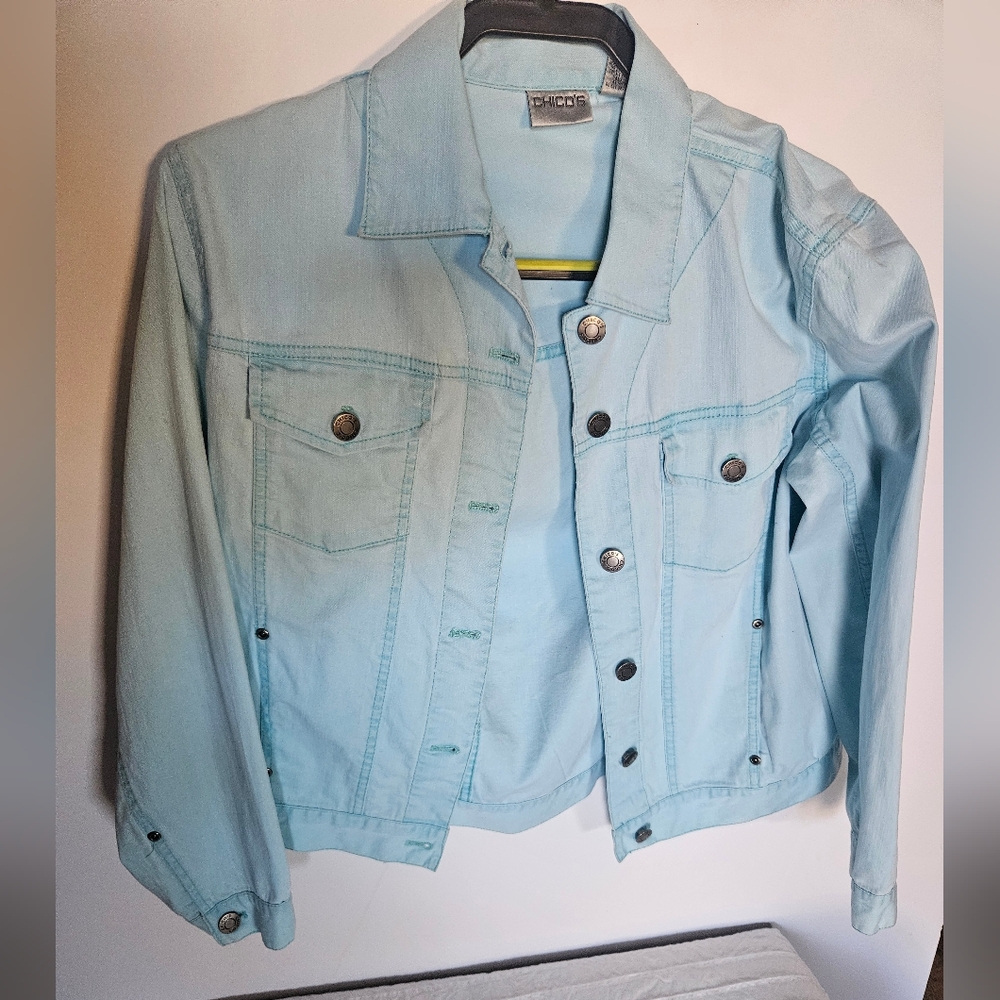Chico's Sz 0, (US Sz 4) Lightweight Stretchy Denim  Light Teal